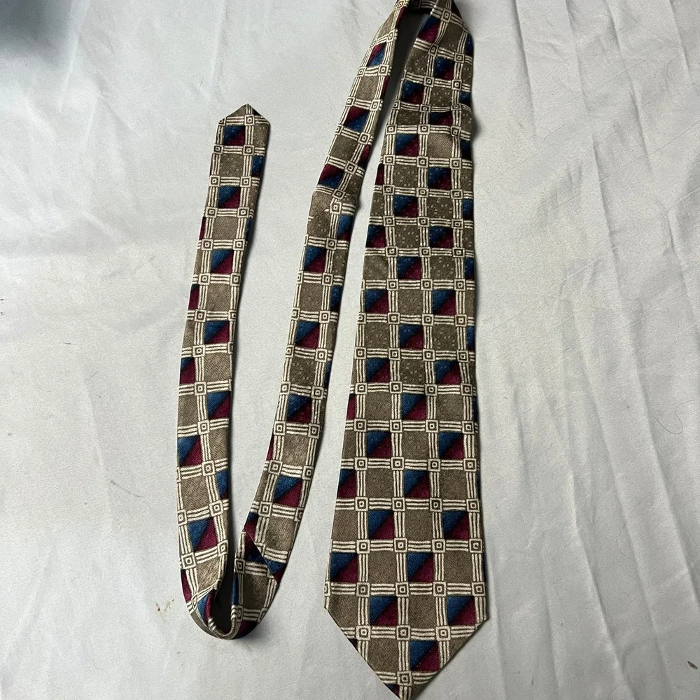 Pierre Cardin‎ Silk Geometric Square Box Pattern Necktie Men's Classic Dress Tie